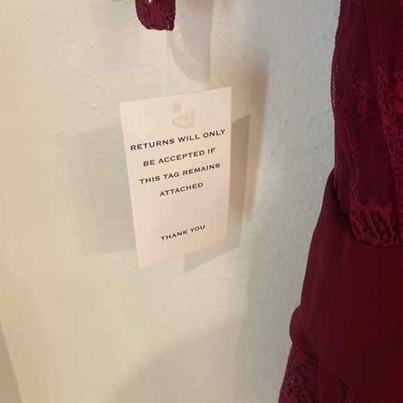 NWT For Love And Lemons Burgundy Daphne Lace Mini Dress - Picture 6 of 10